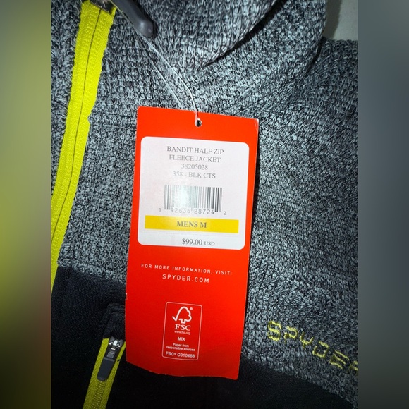 Spyder Bandit Half Zip Men’s Fleece Jacket - Picture 3 of 6